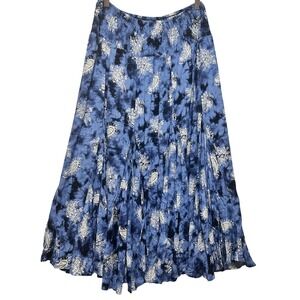 Caleaas Women Skirt L Blue Paisley Crinkle Maxi Boho Cottagecore Western Cowgirl